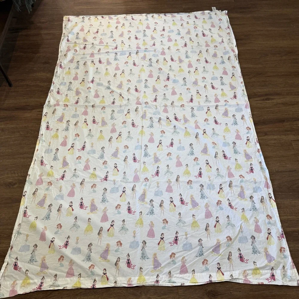 Pottery Barn Kids Twin Disney Princess Mary Blair Organic Cotton Sheet Set White